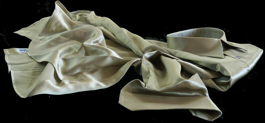 ★イタリアシルクシャツDAN ROMA SILK SATIN SMOKING VERDE OLIVA SETA_65B_2